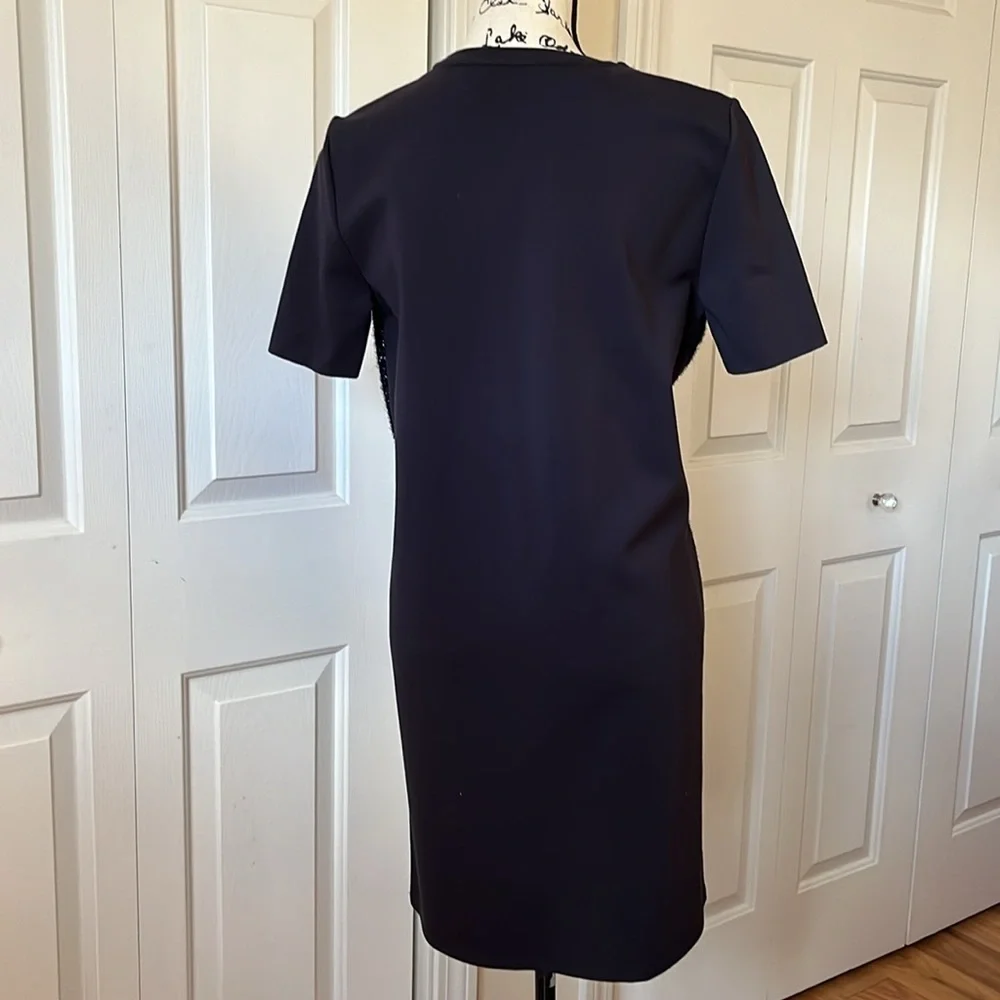 Tory Burch Navy Ponte Tinsel Sparkle Shift Dress Medium